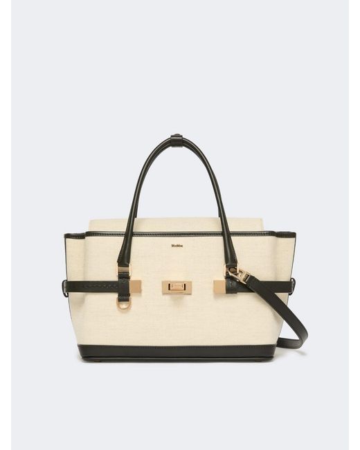 Max Mara Natural Small Margaux Lock Tote Bag