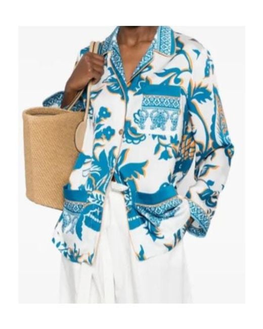 Etro Blue Printed Shirt