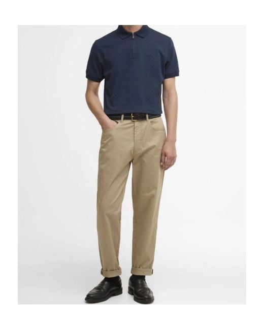 Barbour Blue Hockham Tailored Polo Shirt for men
