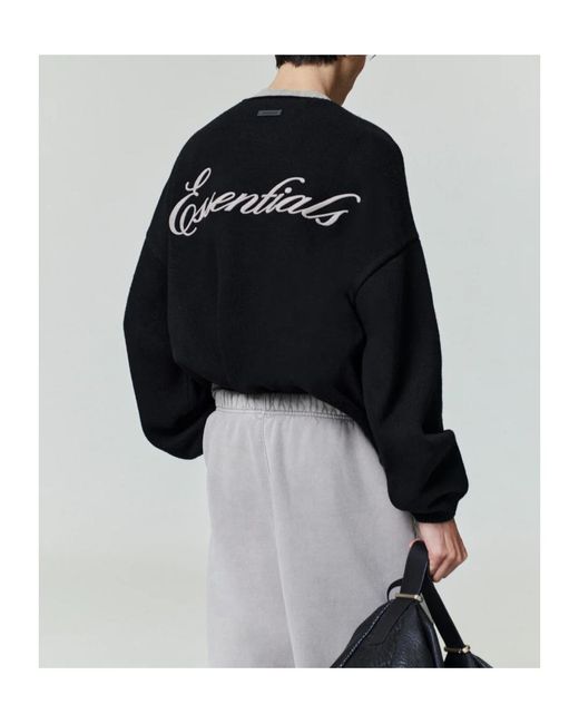 Fear Of God Black Embroidered Merino Crewneck Sweater for men