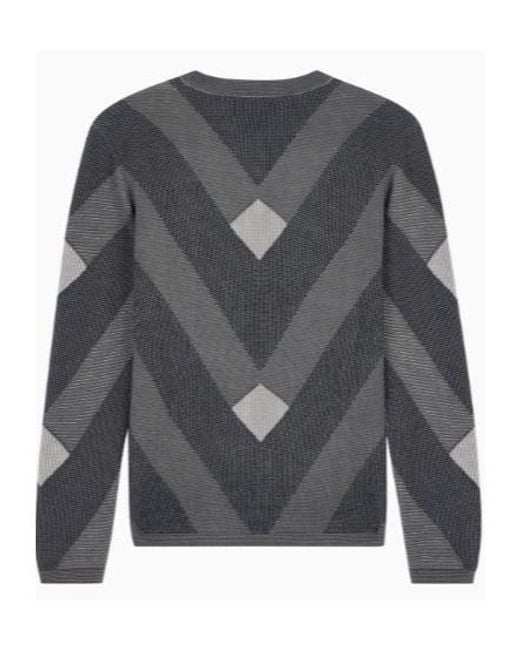 Emporio Armani Gray Crew-Neck Pullover for men