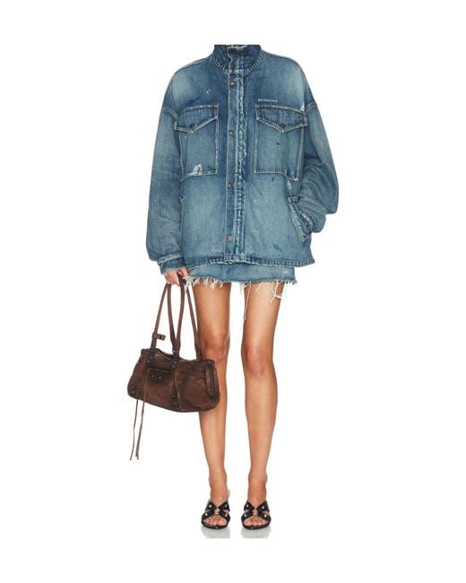 Balenciaga Blue Long-Sleeved Denim Jacket