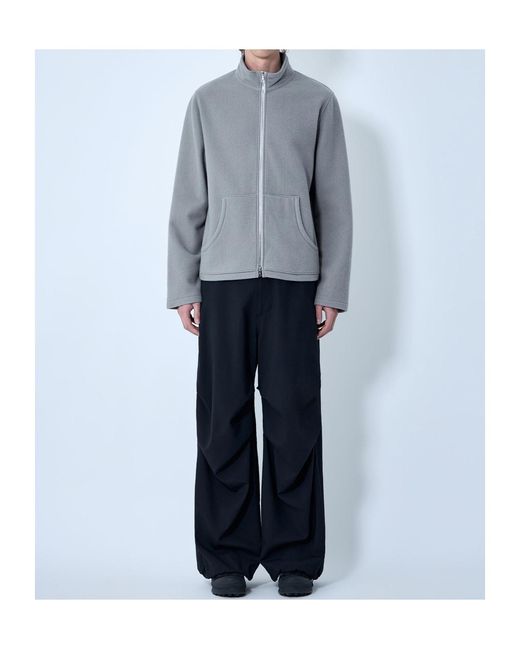 Rier Blue Zip-Up High Neck Jacket for men