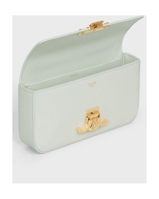 Céline White Chain Shoulder Bag Triomphe