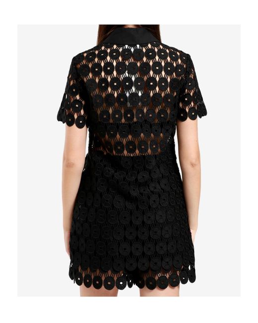 Erika Cavallini Semi Couture Black Short-Sleeved Shirt