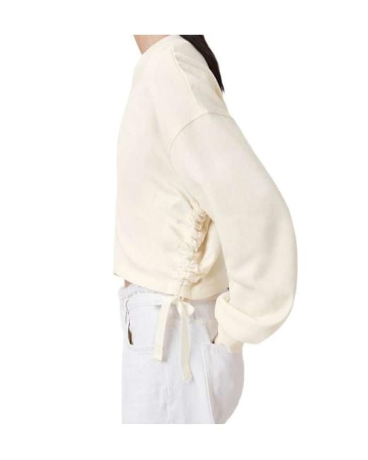 AllSaints White Drawstring-Detail Sweatshirt
