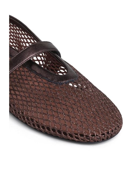 Alaïa Brown Woven Buckle Ballet Flats