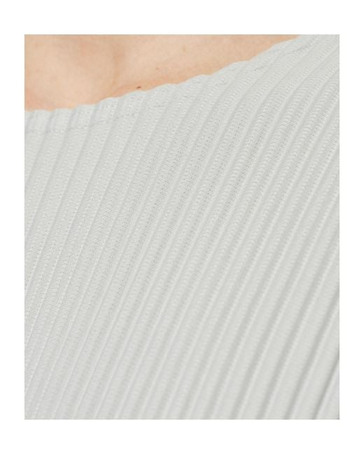 Homme Plissé Issey Miyake White Pleated T-Shirt for men