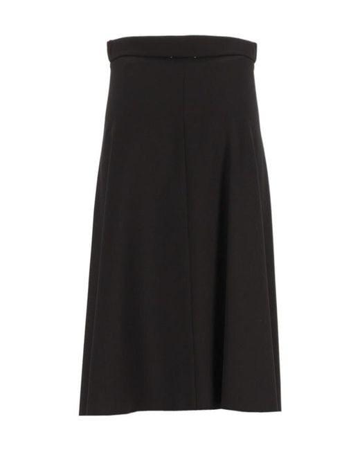 Forte_forte Black Grain De Poudre Midi Skirt