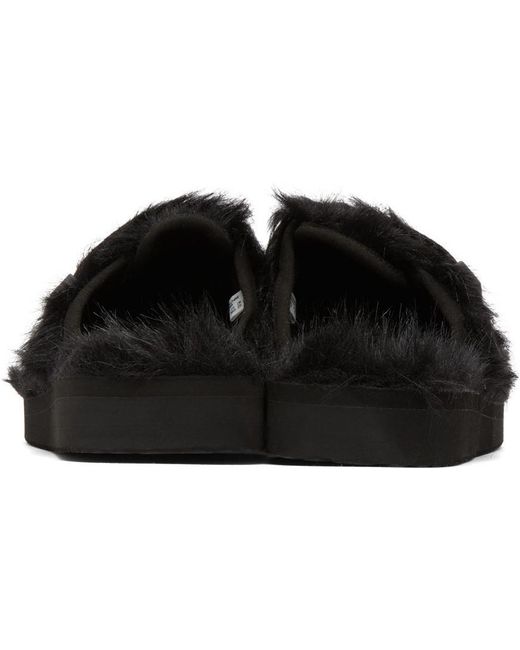 Suicoke Black Logo Slippers for men