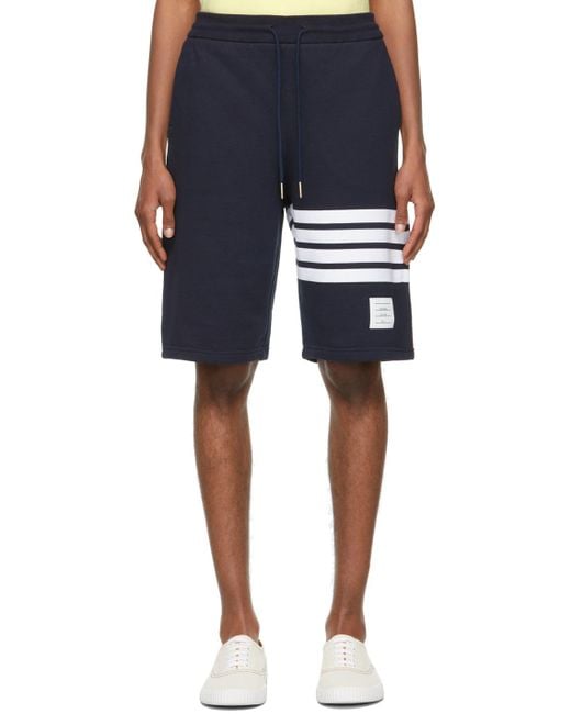 Thom Browne Blue Bar Bermuda Shorts for men
