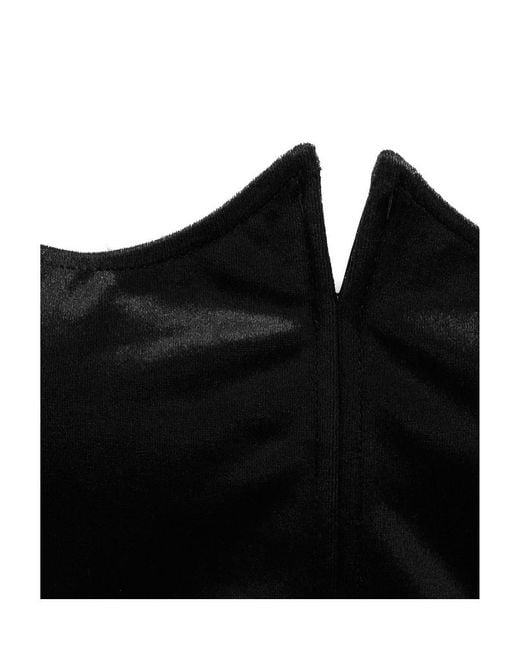 Versace Black Suspender Long-Sleeved Blouse