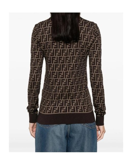 Fendi Black Logo Pattern Sweater