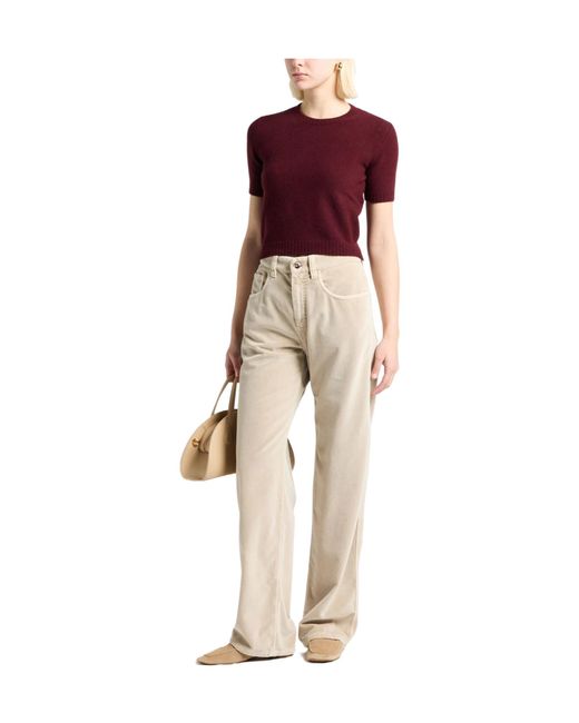 Maison Margiela Red Crew-Neck Short-Sleeve Knit Top