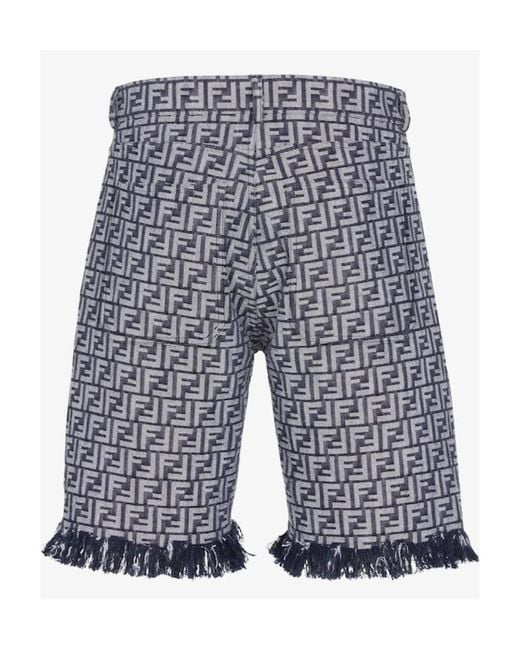 Fendi Blue Bermuda Denim Shorts for men