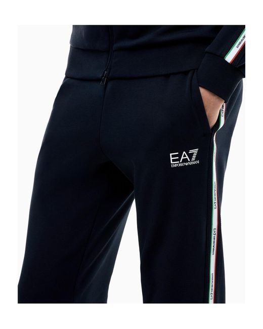 EA7 Blue Italian Spirit Cotton-Blend Tracksuit for men