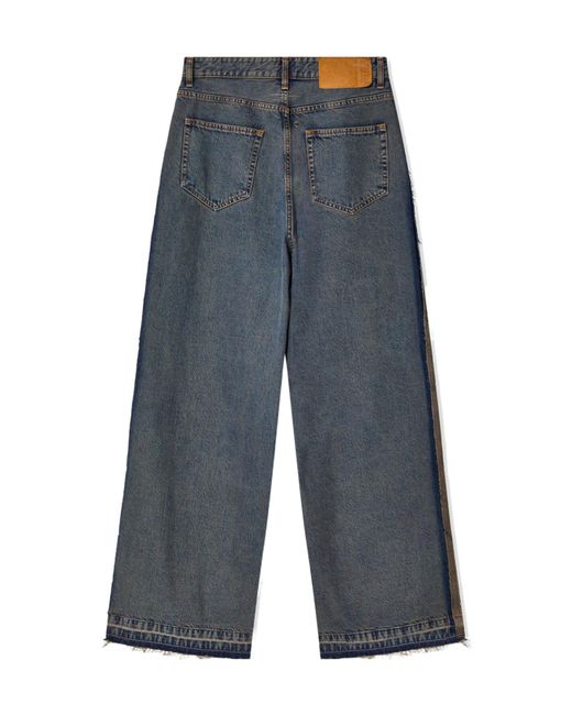 MM6 by Maison Margiela Blue Wide-Leg Panel Jeans