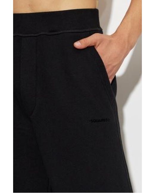 DSquared² Black Logo-Patch Track Pants for men