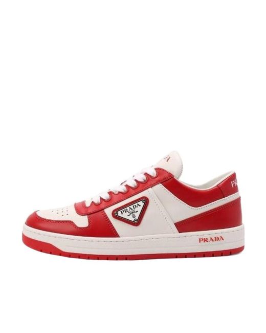 Prada Red Downtown Logo Casual Sneakers