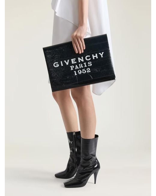 Givenchy Black Logo Printed Clutch Bag