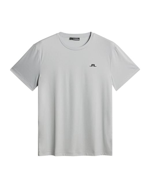 J.Lindeberg Gray Crew Neck Short-Sleeved T-Shirt for men