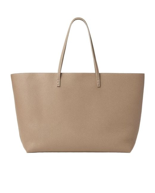 Fendi Natural Medium Roll Dove Cuoio Romano Leather Shopper