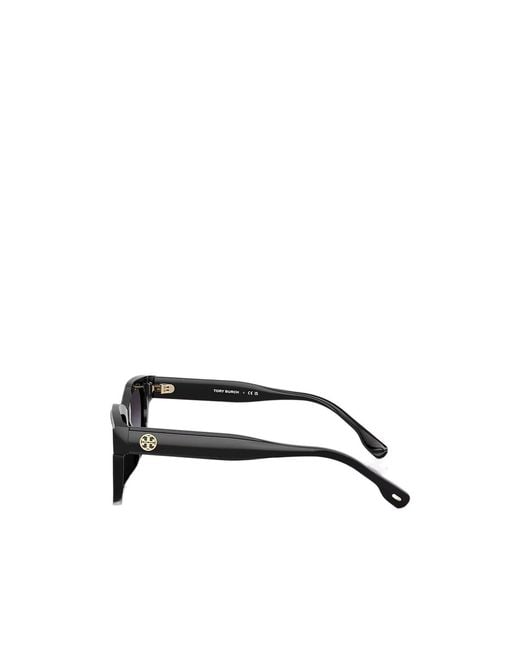 Tory Burch White Rectangle-Frame Sunglasses
