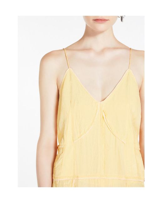 Sportmax Metallic V-Neck Gathered Maxi Dress