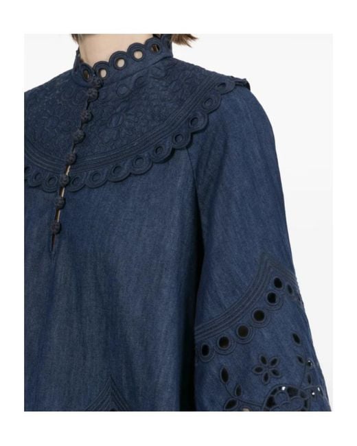 Zimmermann Blue Cotton Blouse