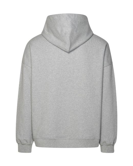 Gcds Gray Logo Hooded Sweater for men