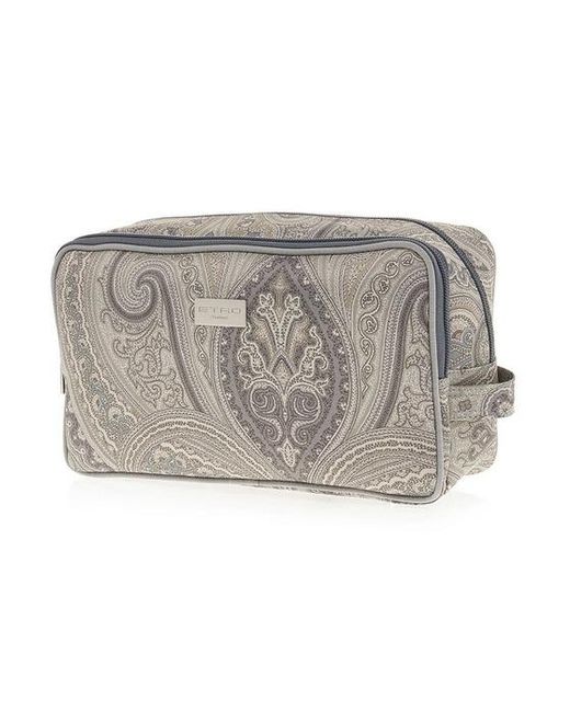 Etro Gray Zipper Clutch