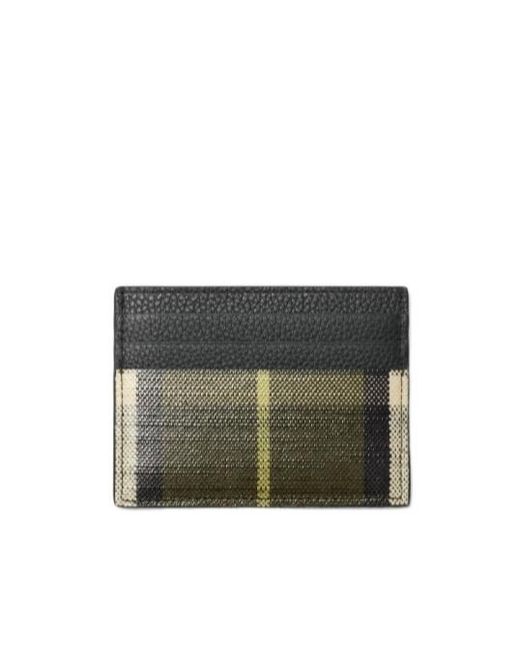 Burberry Gray Tall Check Card Case for men
