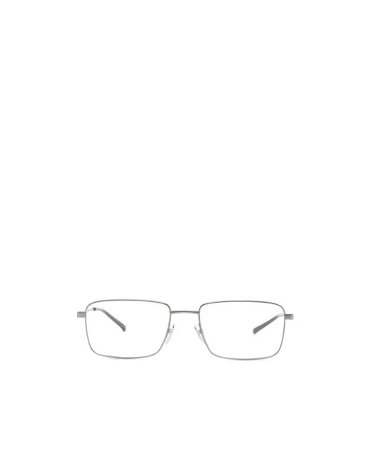 Gucci White Eyewear Rectangle Frame Glasses for men