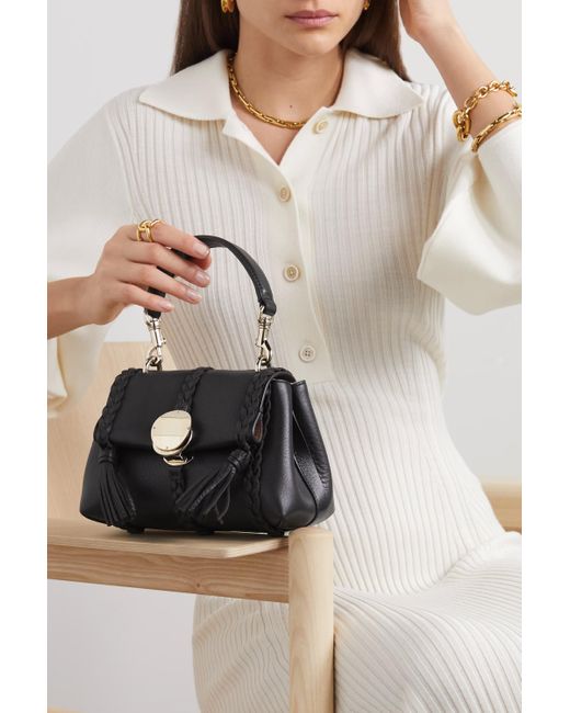 Chloé Black Chloé Penelope Tassel Detailed Mini Top Handle Bag