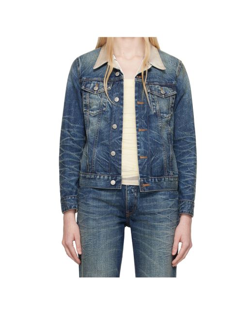 MM6 by Maison Margiela Blue Denim Cropped Jacket