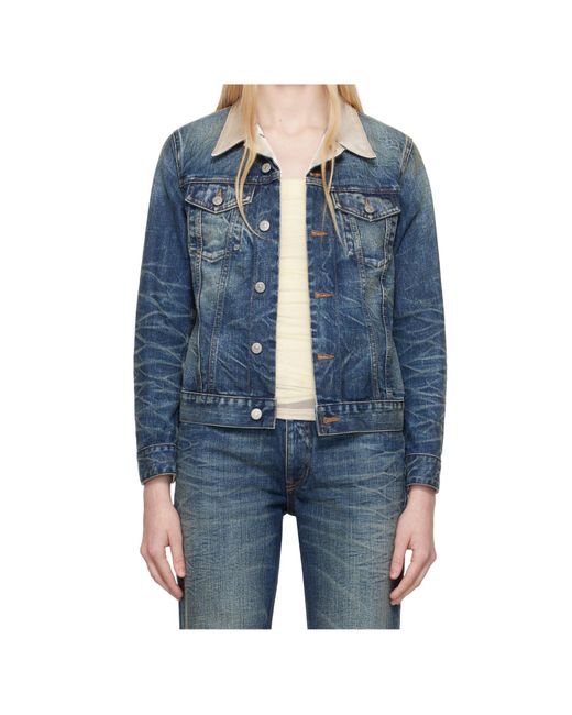 MM6 by Maison Margiela Blue Denim Cropped Jacket