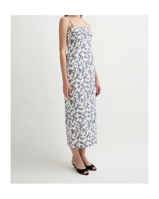 Posse White Rue Baroque-Print Strappy Midi Dress