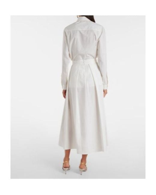 Elie Saab White Cotton Midi Skirt