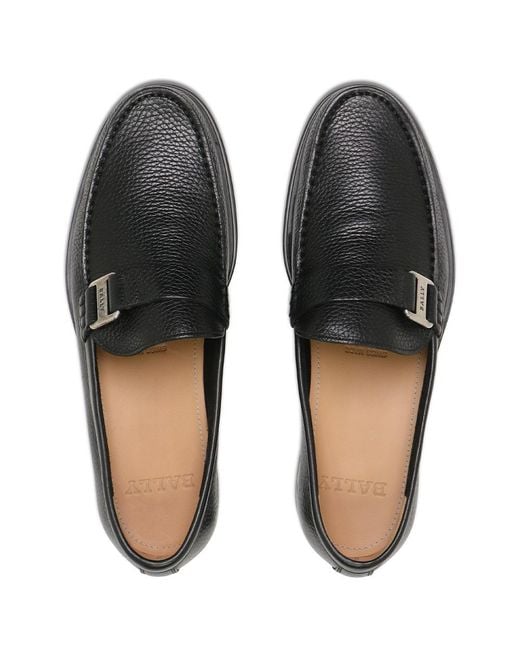 Bally Black Metal Buckle Business Casual Shoes for men