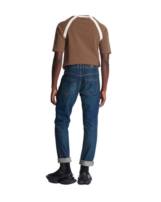Balmain Blue Belt-Loop Jeans for men