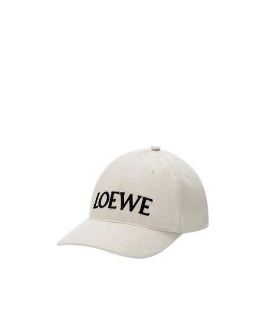 Loewe White Futurist Cat Embroidered Baseball Cap