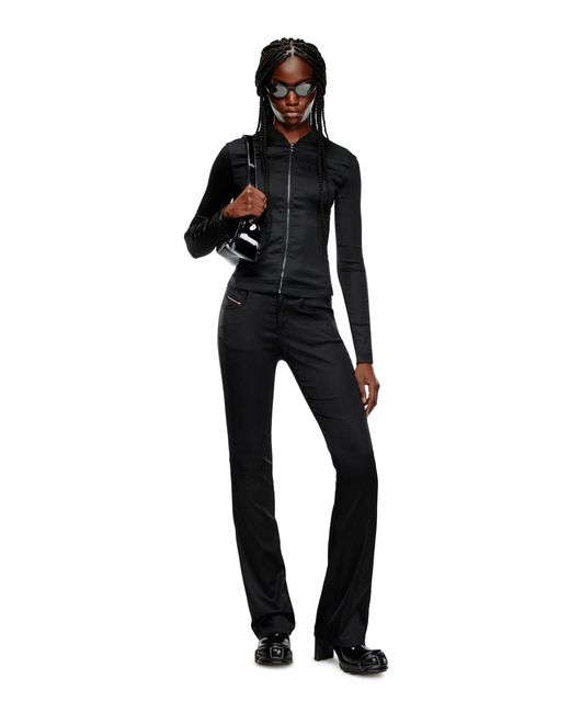 DIESEL Black G-Oper Rib-Knit Stretch Satin Jacket