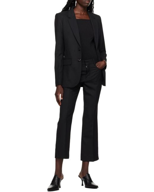 AMI Black V-Neck Single-Breasted Blazer