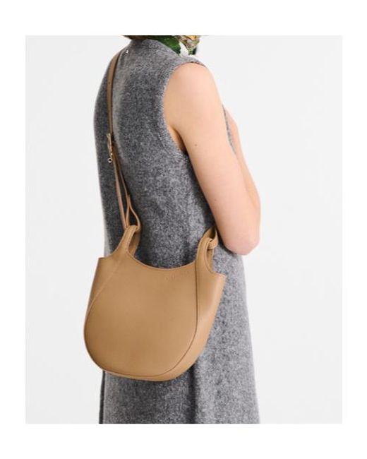 Longchamp Natural Small Le Foulonné Leather Cross Body Bag