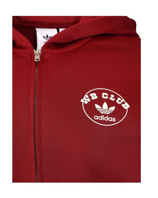 Adidas by Wales Bonner Red Adidas Originals X Wales Bonner Logo Printed Zip-Up Hoodie for men