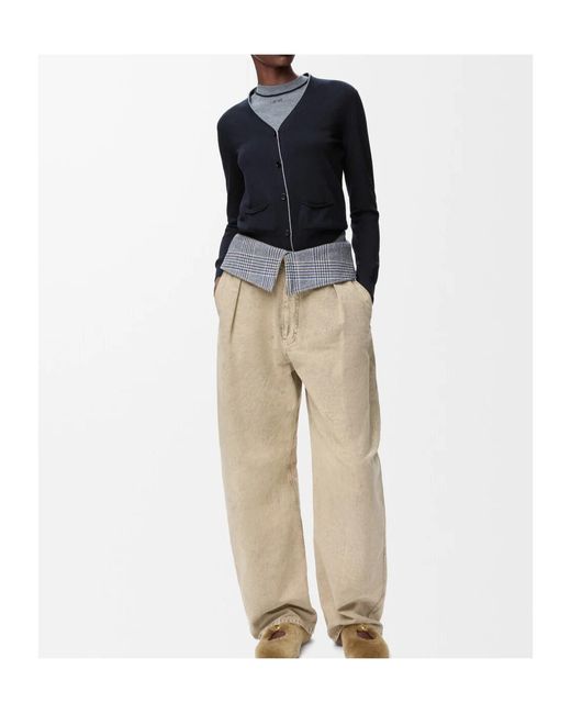 Loewe Blue Long-Sleeved Knitted Cardigan