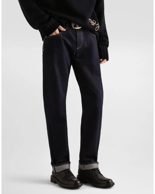 Dolce & Gabbana Blue Denim Trousers for men