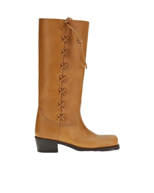 Paris Texas Brown Roxanne Lace-Up Boots