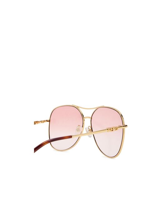 Fendi Pink Aviator-Style Sunglasses