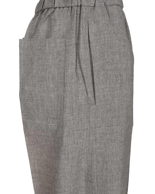 Totême  Gray Totême Drawstring Straight Leg Trousers